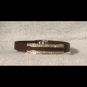 WHBM brown and gold leather bracelet